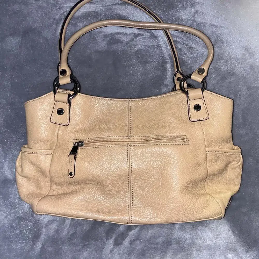 Tignanello Tan Leather Organizer Bag - Hobo Style